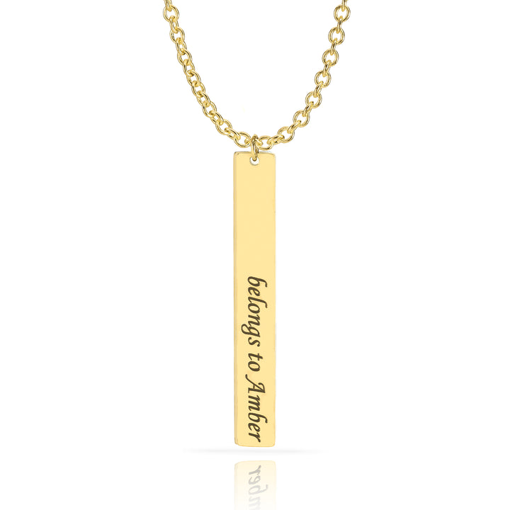 Personalized Engraved Bar Necklace