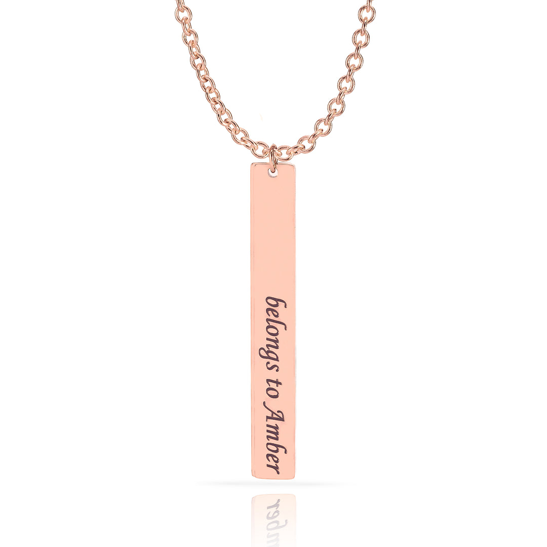Personalized Engraved Bar Necklace