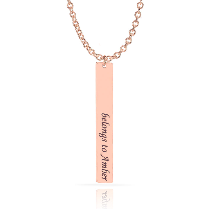 Personalized Engraved Bar Necklace