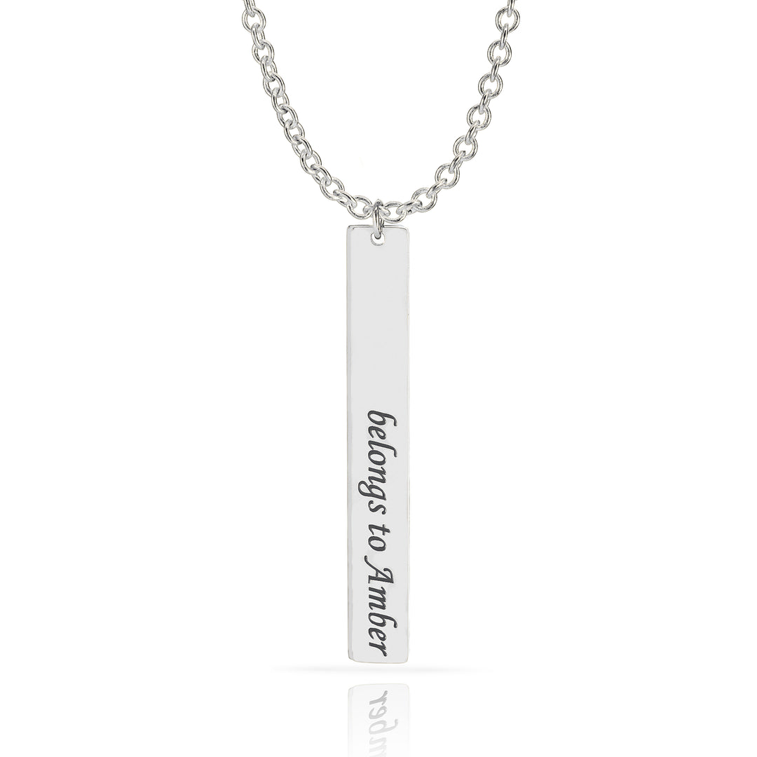 Personalized Engraved Bar Necklace