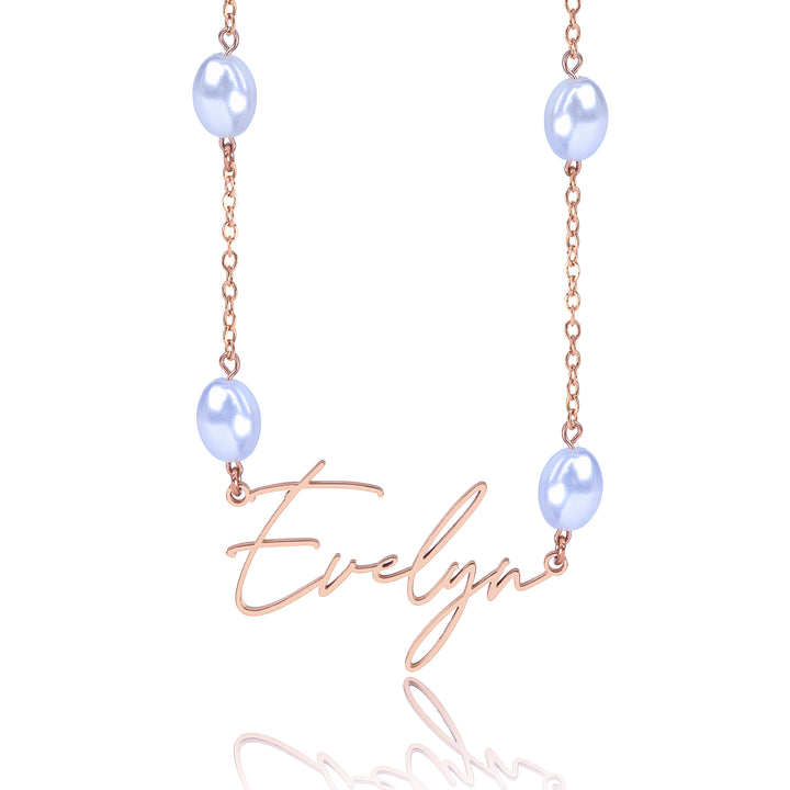 Personalized Name Necklace with Freshwater Pearls