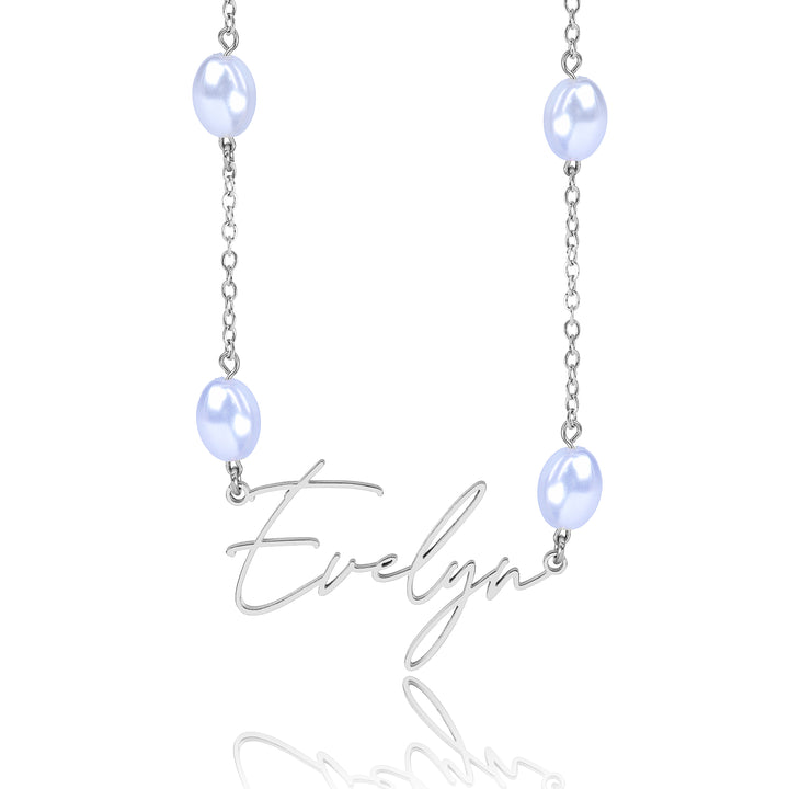 Personalized Name Necklace with Freshwater Pearls