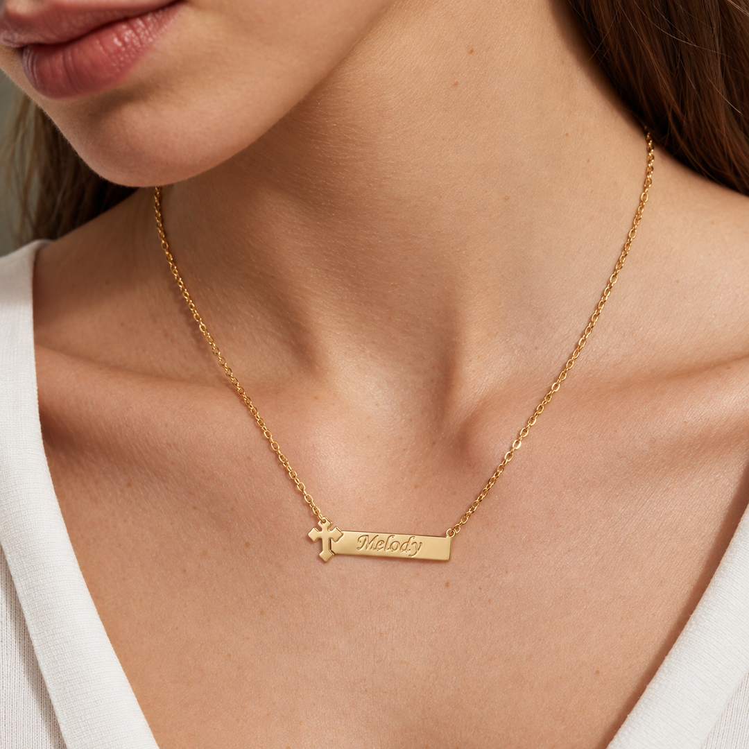 Personalized Engraved Cross Necklace