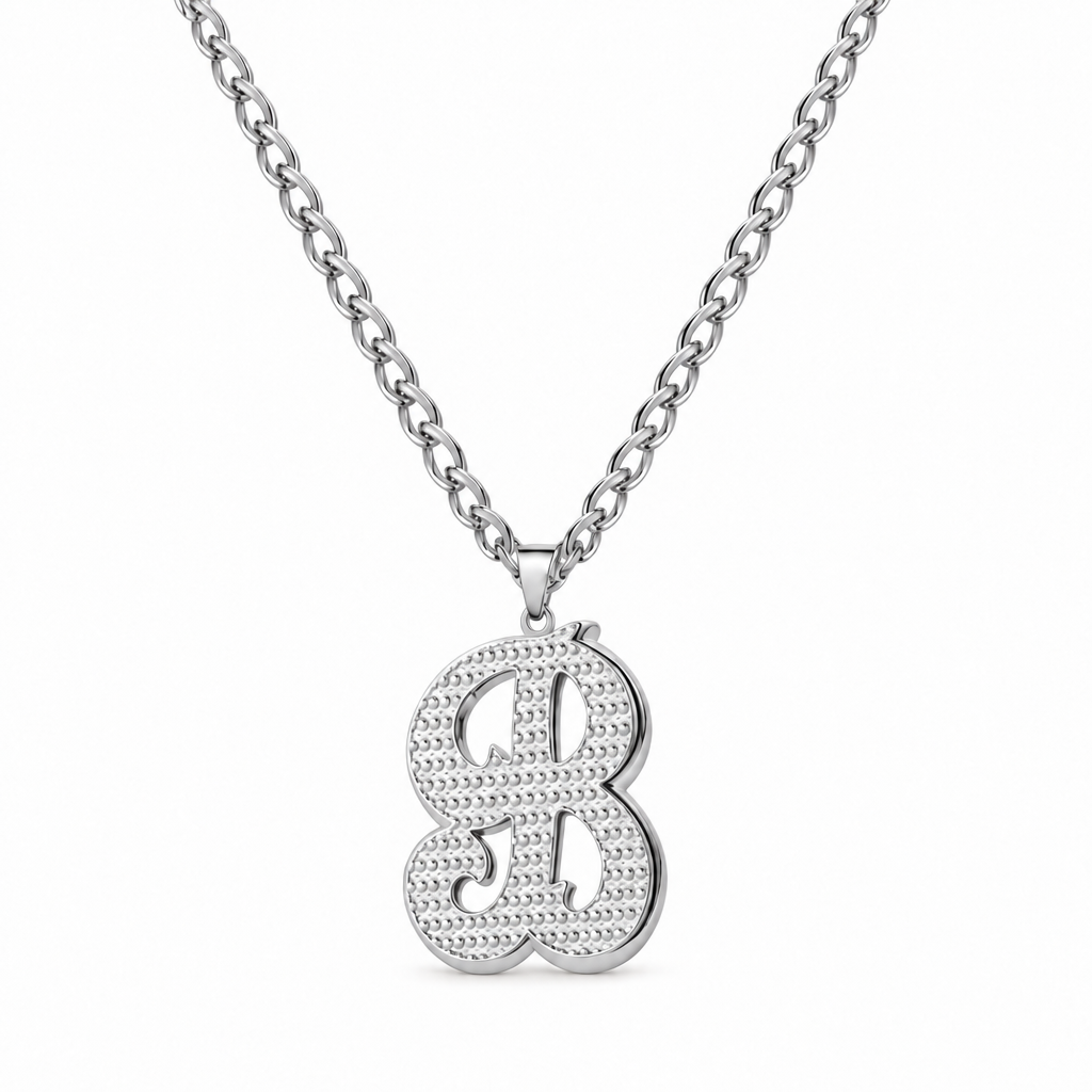 Double Initial Necklace with Beading