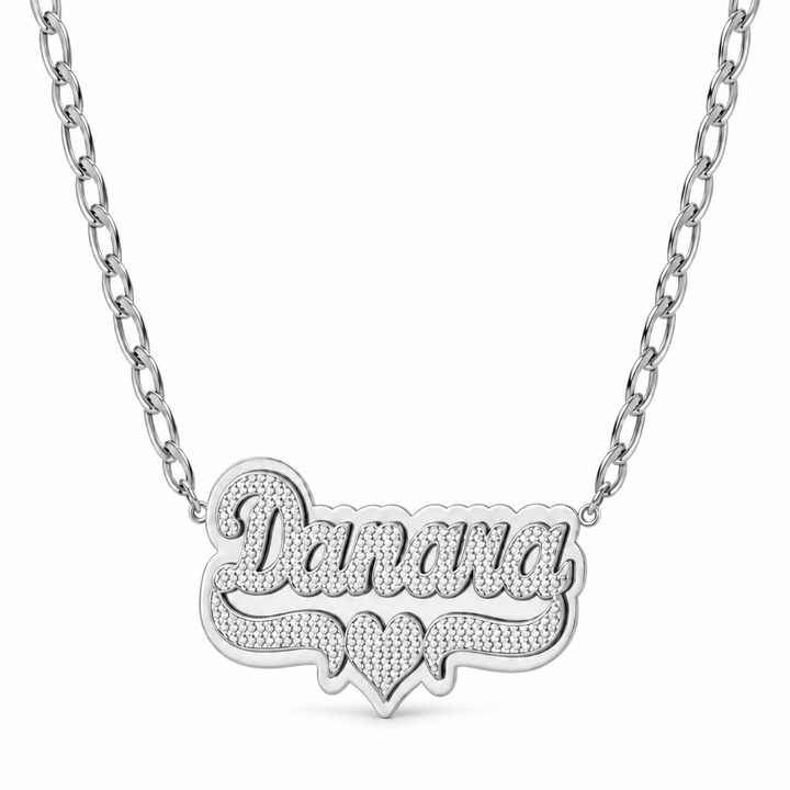 Personalized Double Name Necklace with Beading