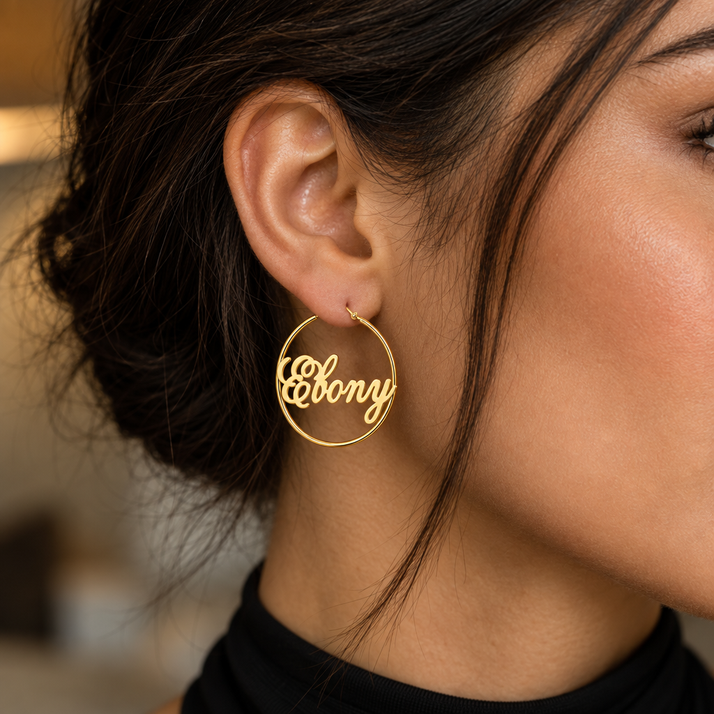 Personalized Hoop Name Earrings