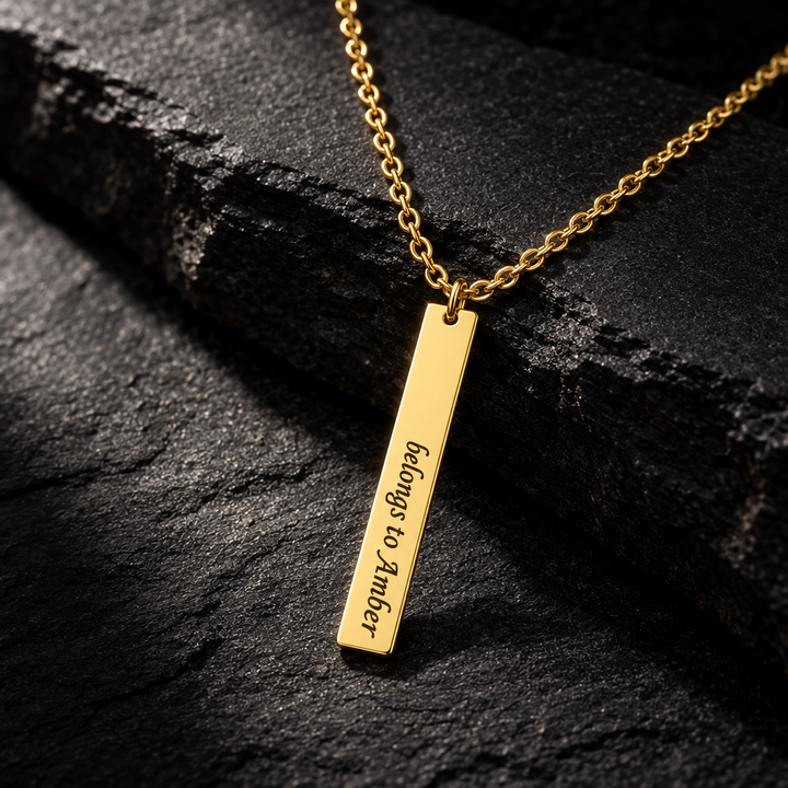 Personalized Engraved Bar Necklace