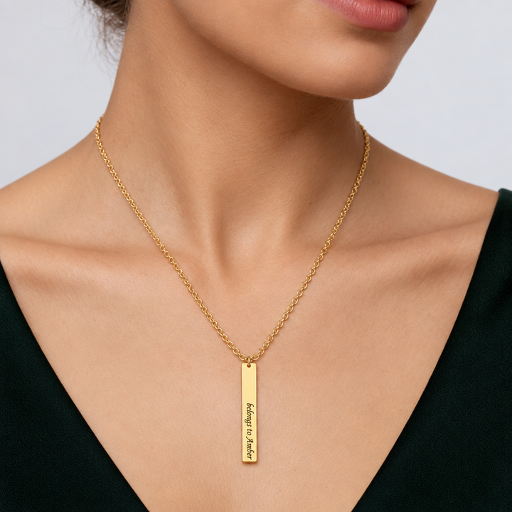 Personalized Engraved Bar Necklace