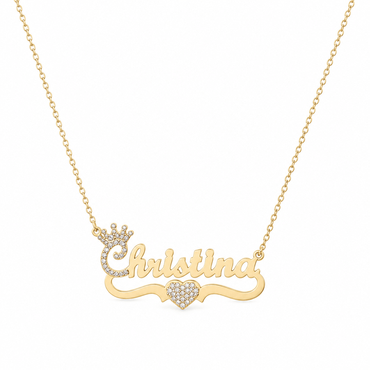 Personalized Crown Single  Name Necklace
