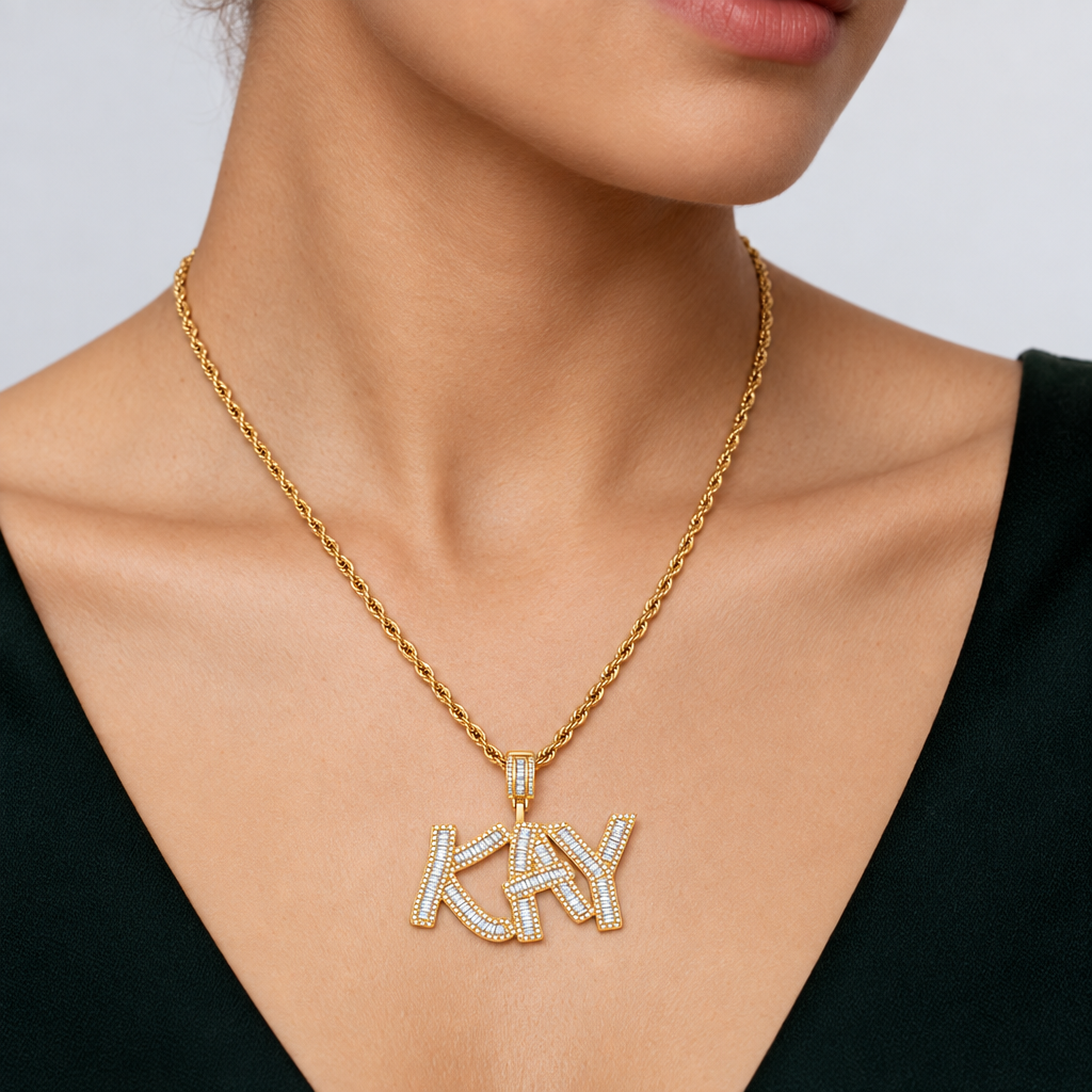 Personalized “KAY” Pendant Necklace