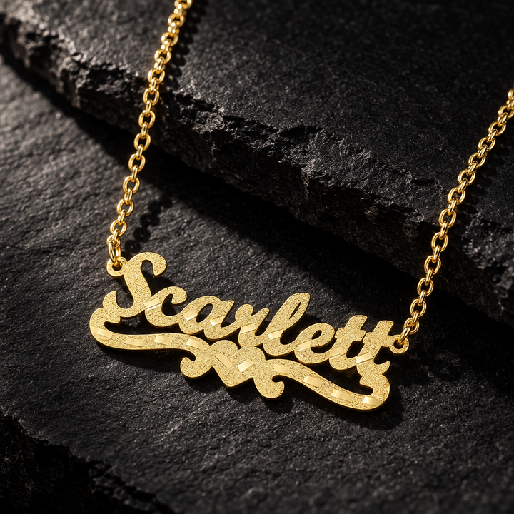 Personalized Dimond Cut Single Name Necklace