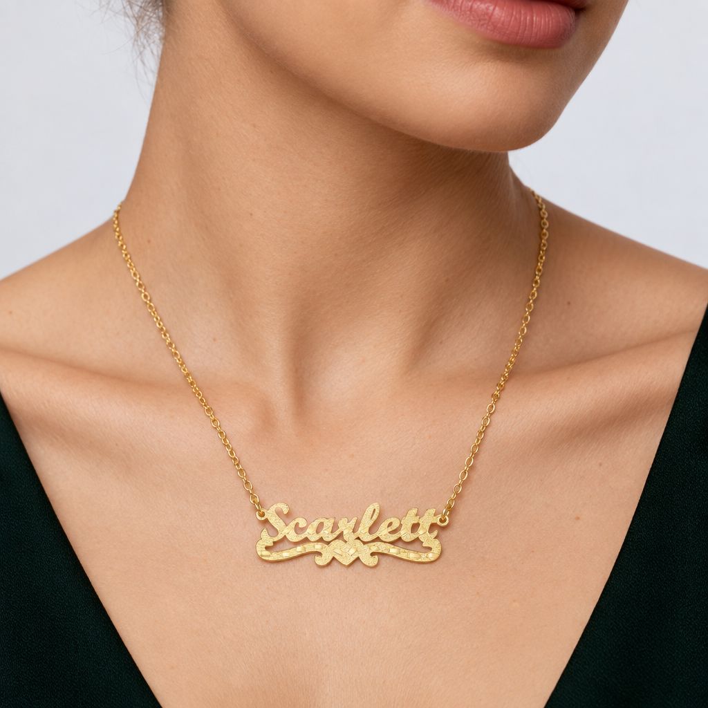 Personalized Dimond Cut Single Name Necklace