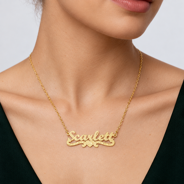Personalized Dimond Cut Single Name Necklace