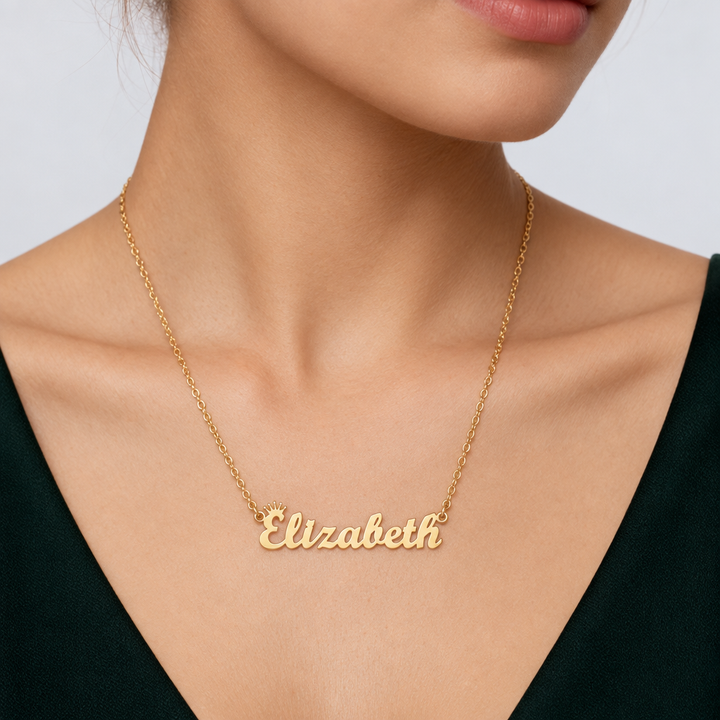 Personalized Crown Name Necklace
