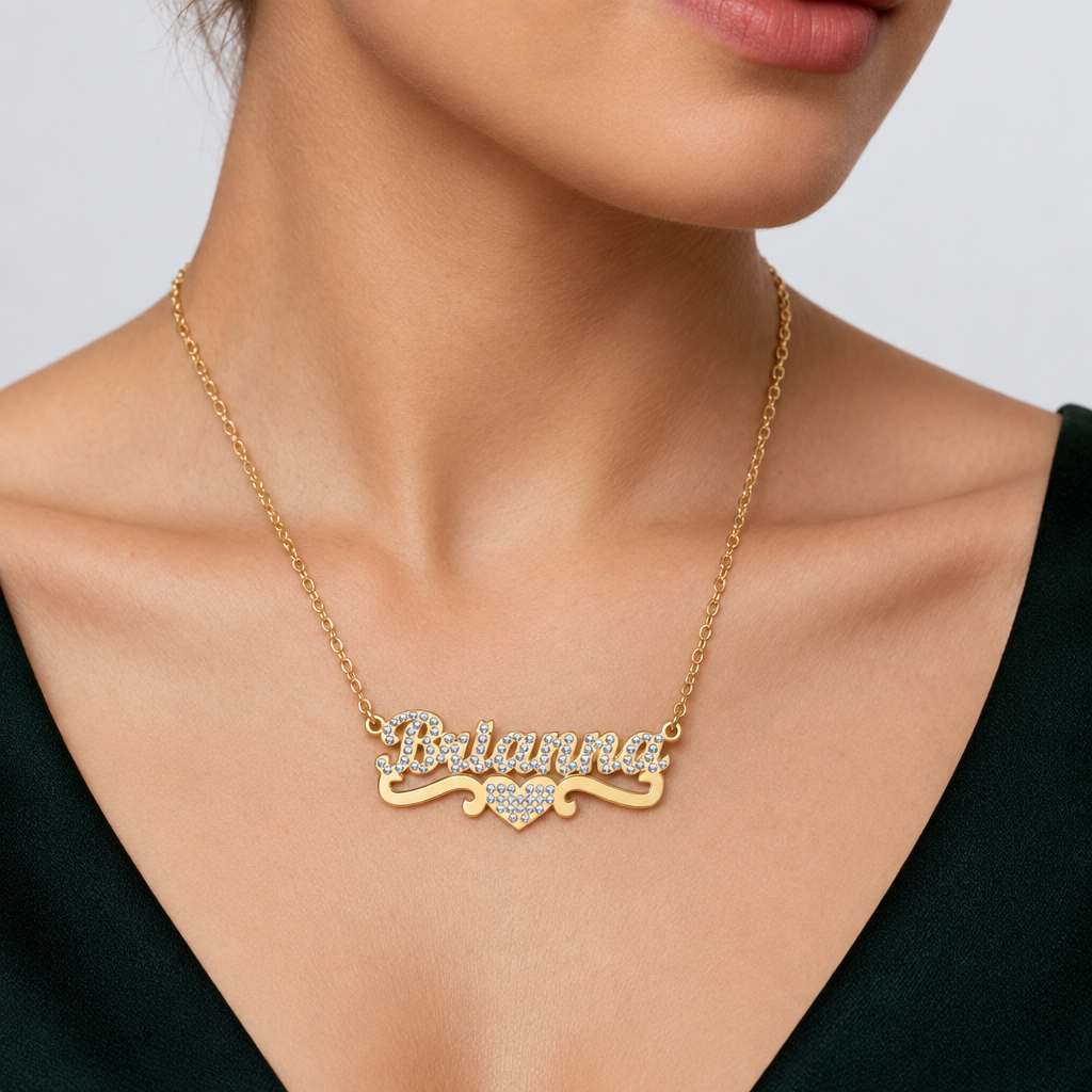 Ice out Personalized Single Name Nameplate Necklace