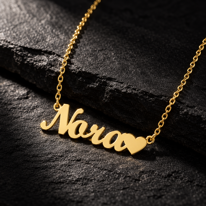 Personalized Heart Single Nameplate Necklace