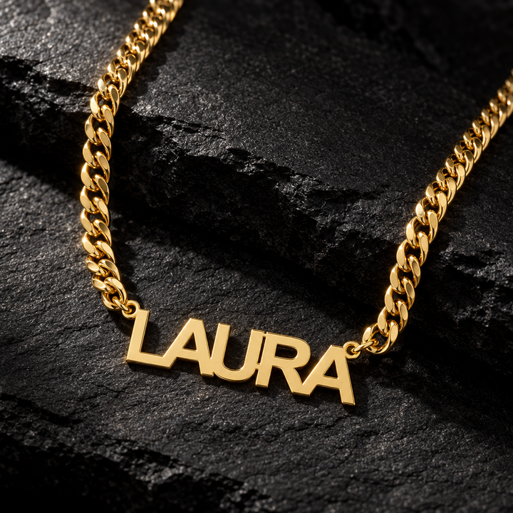 Personalized Block Name Necklace