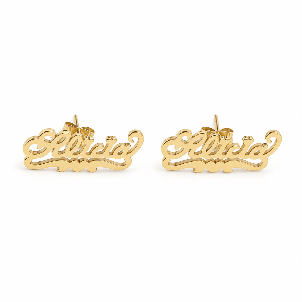 Name Post Earrings