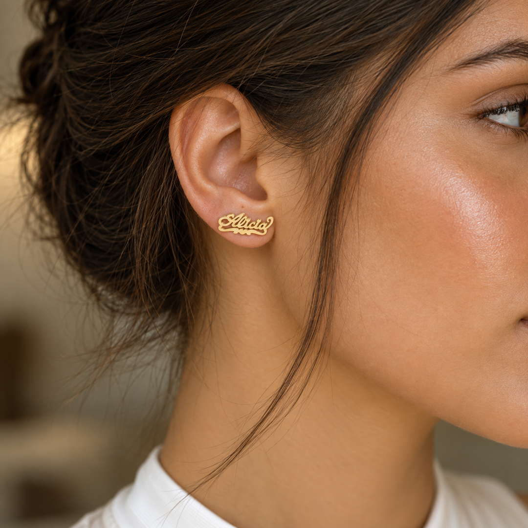 Name Post Earrings