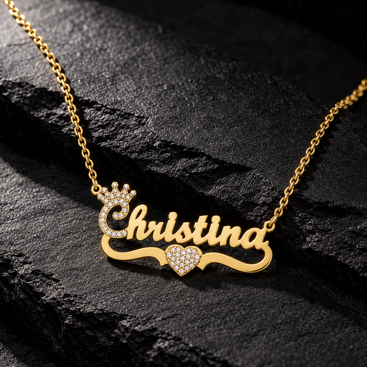Personalized Crown Single  Name Necklace