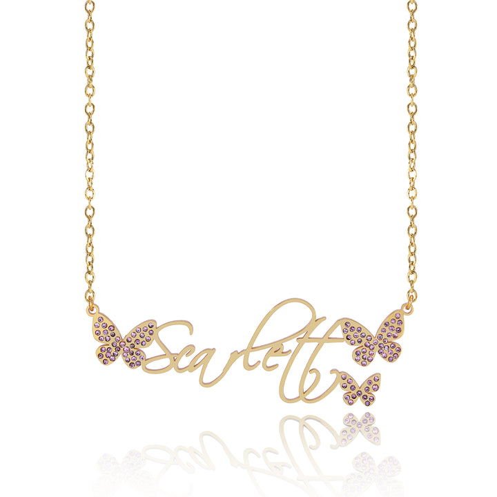 Personalized Butterfly Name Necklace