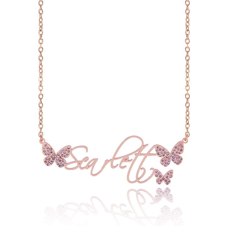 Personalized Butterfly Name Necklace