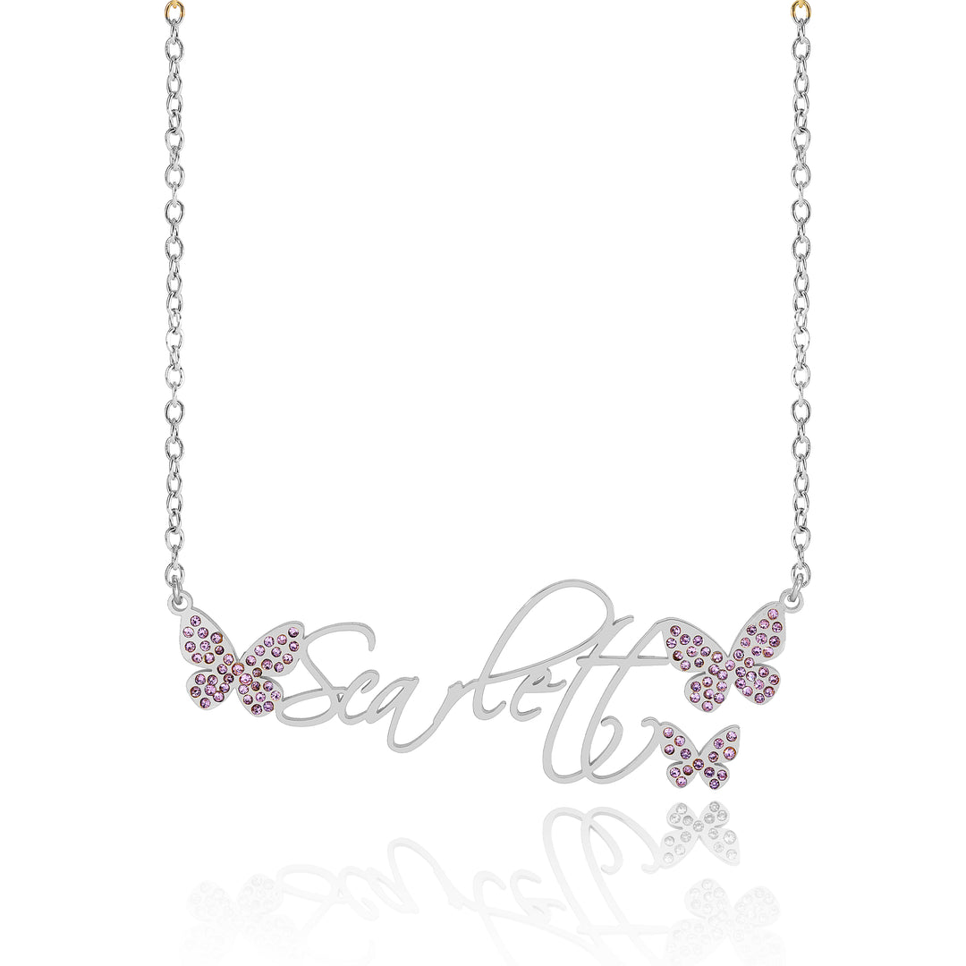 Personalized Butterfly Name Necklace